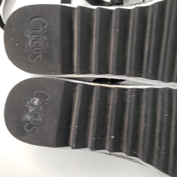 Circus by Sam Edelman Riley Snake Embossed Black & White Summer Sandels sz 7M - Picture 10 of 12